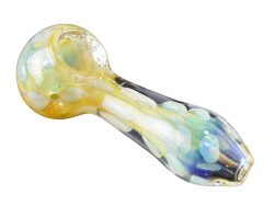 pearl glass hand pipe with cool colors