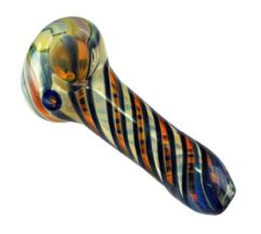 Multicolor Swirl Hand Blown Glass Pipe